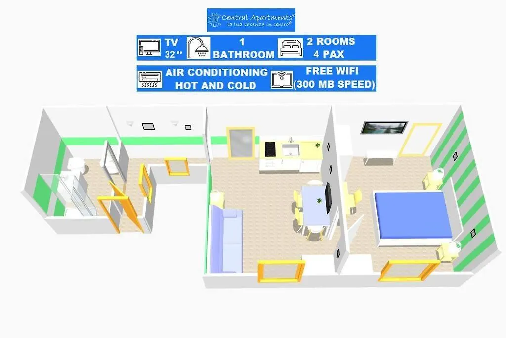 Central Apartments Compact Mezzanine 1 Min V Etnea Aeroporto di Catania Fontana Rossa 0*,  Italia